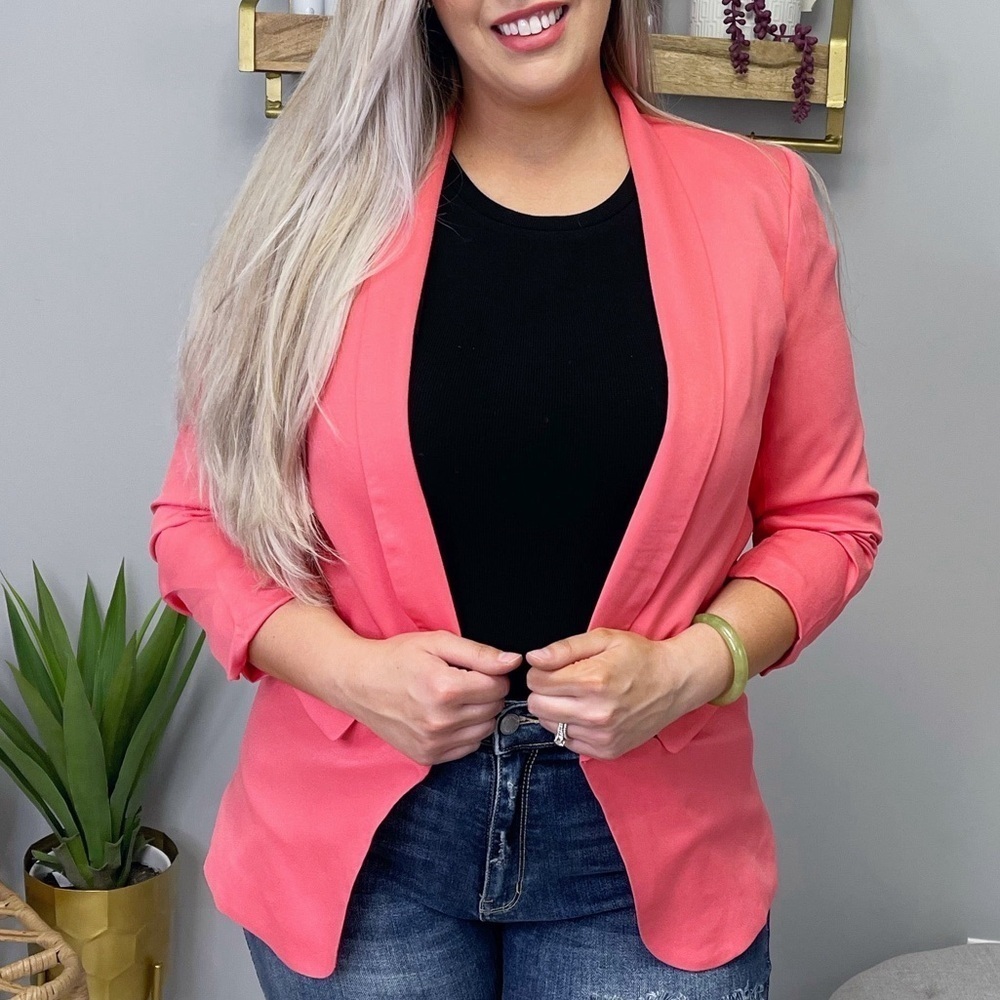 Women's Coral Pink Blazer
